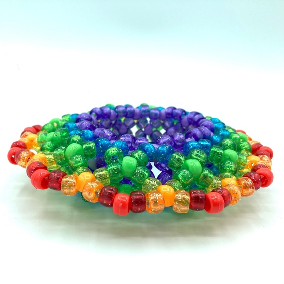 ❌SOLD❌ 🌈✨ “Rainbow Sparkle” Kandi Cuff - Picture 4 of 4